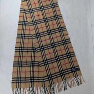 Authentic BURBERRY Cashmere Check Scarf – Iconic Beige Plaid – VALUE BUY NOW